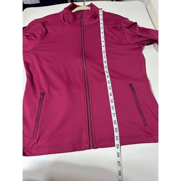 Isabella Activewear Women's Ruffle Back Peplum Jacket Amore Knit Size L NWT - Picture 6 of 6